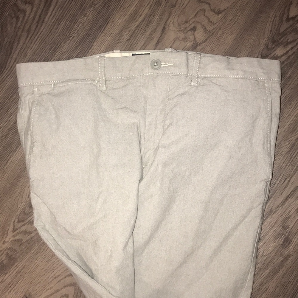 Grey J Crew Stretch Cotton Pants.
